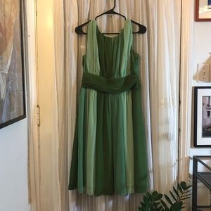 Retro Chiffon Sleeveless Midi Fit and Flare Dress Size L